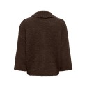 ONLY Maggie 3/4 wide zip strikcardigan - Coffee Bean