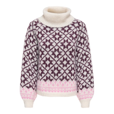 ONLY Caro rollneck striktrøje - Birch