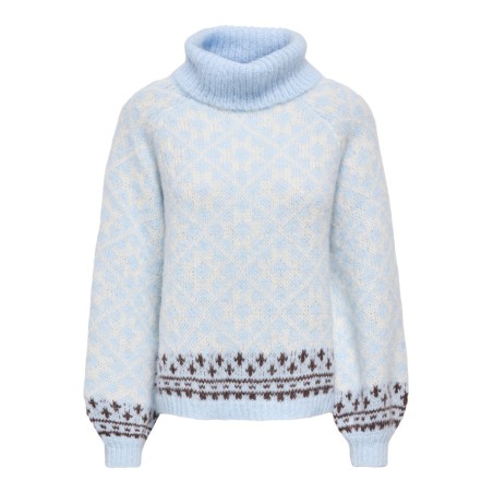 ONLY Caro rollneck striktrøje - Cashmere Blue