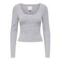 ONLY Kiss calm u-neck bluse - Medium Grey Melange