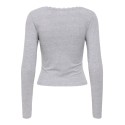 ONLY Kiss calm u-neck bluse - Medium Grey Melange