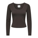 ONLY Kiss calm u-neck bluse - Chocolate Torte