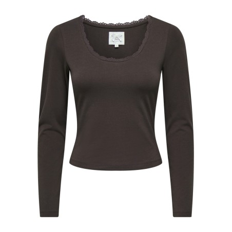 ONLY Kiss calm u-neck bluse - Chocolate Torte