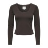 ONLY Kiss calm u-neck bluse - Chocolate Torte