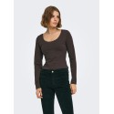 ONLY Kiss calm u-neck bluse - Chocolate Torte