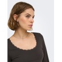 ONLY Kiss calm u-neck bluse - Chocolate Torte