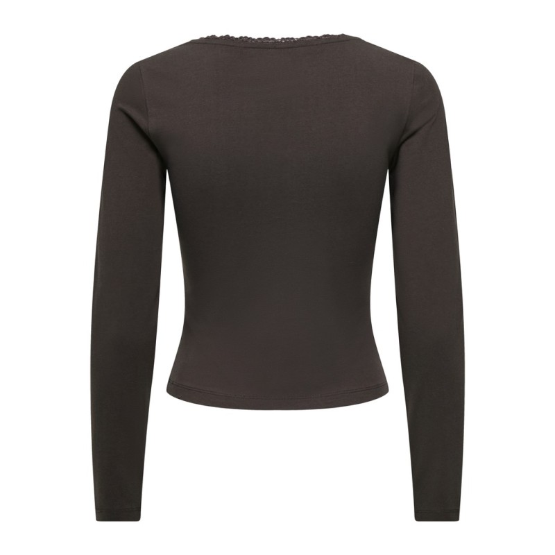 ONLY Kiss calm u-neck bluse - Chocolate Torte
