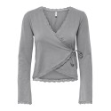 ONLY Kiss calm wrap cardigan - Medium Grey Melange