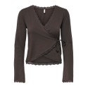 ONLY Kiss calm wrap cardigan - Chocolate Torte