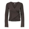 ONLY Kiss calm wrap cardigan - Chocolate Torte