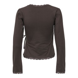 ONLY Kiss calm wrap cardigan - Chocolate Torte