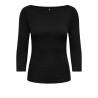 ONLY Kathline 3/4 rib boatneck bluse - Black