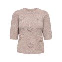 ONLY Zaggie flower striktrøje - Silver Mink