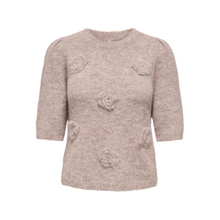 ONLY Zaggie flower striktrøje - Silver Mink