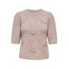 ONLY Zaggie flower striktrøje - Silver Mink