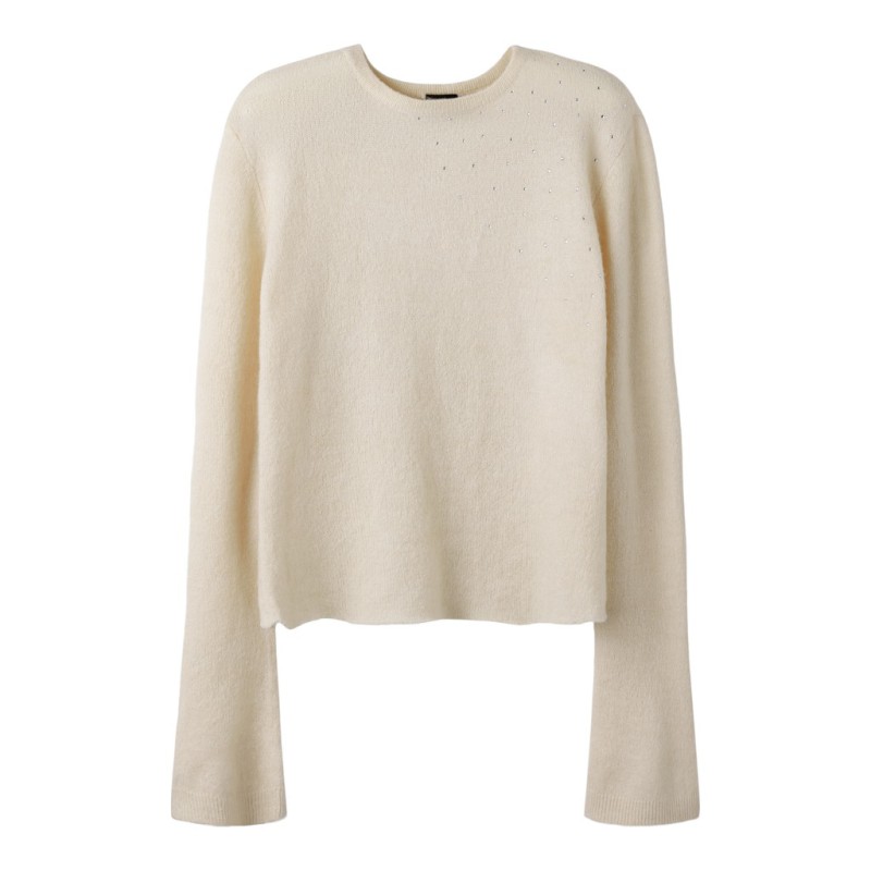 LMTD Lodet stud short striktrøje - Antique White