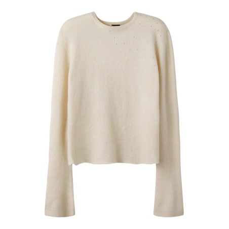 LMTD Lodet stud short striktrøje - Antique White