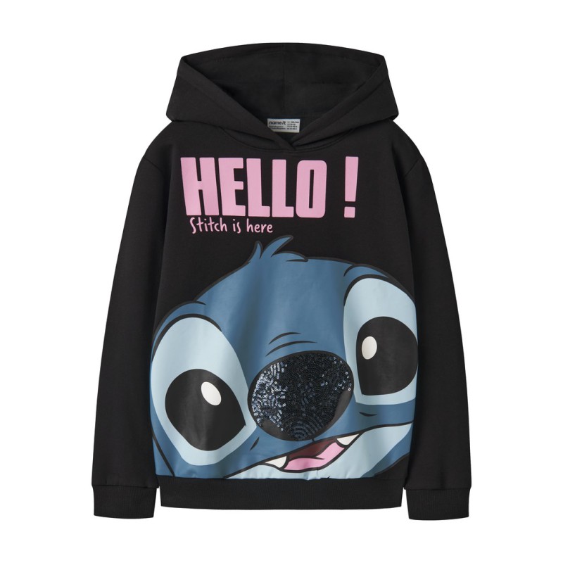 NAME IT KIDS Pige - Olbana stitch relaxed sweatshirt - Black