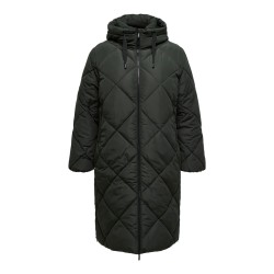 ONLY CARMAKOMA Maggi long hood pufferjakke - Peat