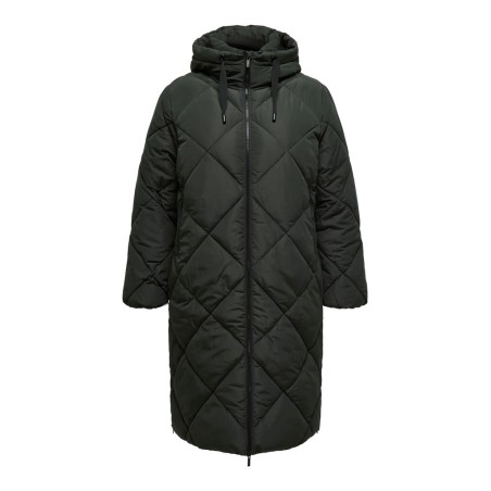 ONLY CARMAKOMA Maggi long hood pufferjakke - Peat