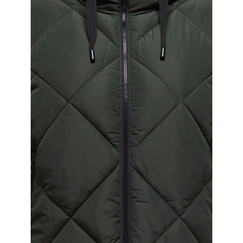 ONLY CARMAKOMA Maggi long hood pufferjakke - Peat
