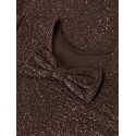 NAME IT KIDS Pige - Ditsa langærmet kjole - Hot Fudge