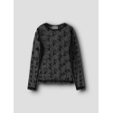 NAME IT KIDS Pige - Remesh langærmet mesh bluse - Black