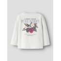 NAME IT MINI Pige - Onyxia langærmet bluse - Cloud Dancer