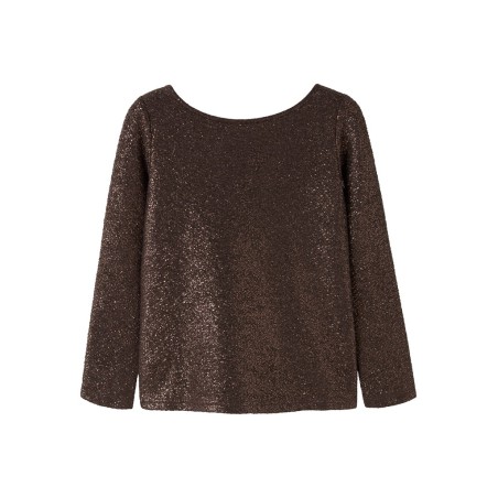 NAME IT KIDS Pige - Ditsia bluse - Hot Fudge