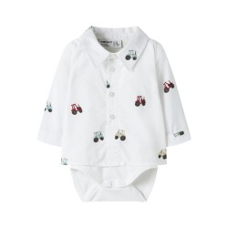 NAME IT BABY Dreng - Ractor langærmet bodyshirt - Bright White