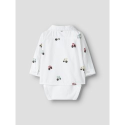 NAME IT BABY Dreng - Ractor langærmet bodyshirt - Bright White