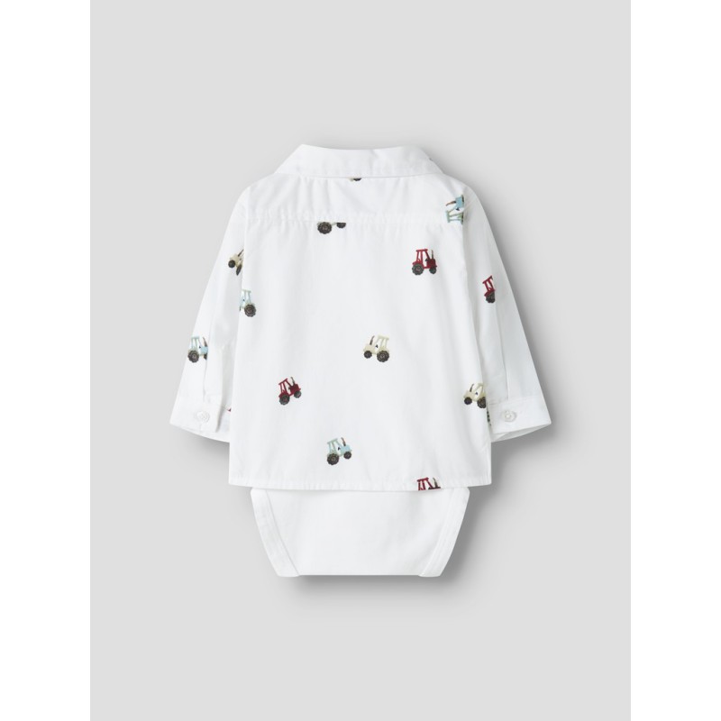 NAME IT BABY Dreng - Ractor langærmet bodyshirt - Bright White