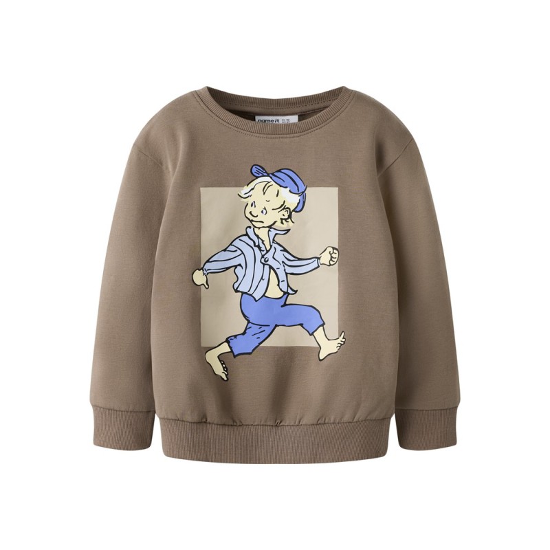 NAME IT MINI Dreng - Emil sweatshirt - Walnut