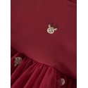 NAME IT MINI Pige - Veroos tulle julekjole - Red Dahlia / Reindeer