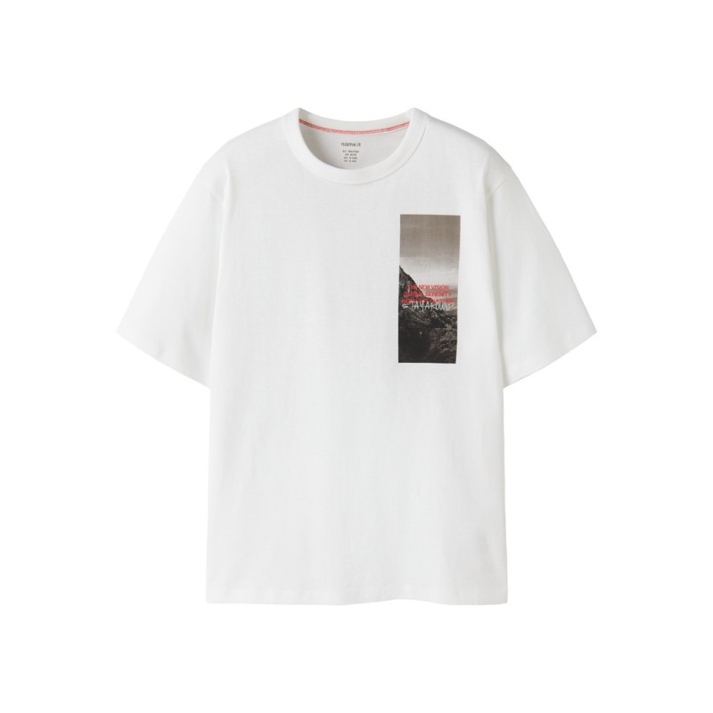 NAME IT KIDS Dreng - Rao T-shirt - Bright White