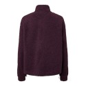 PIECES Katty high neck half zip teddyjakke - Plum Perfect