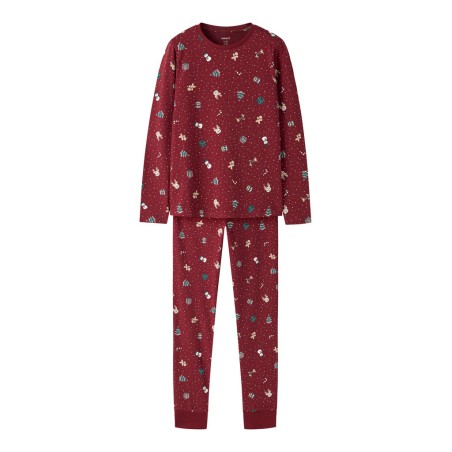 NAME IT KIDS Vismas pyjamas sæt - Red Dahlia / Christmas