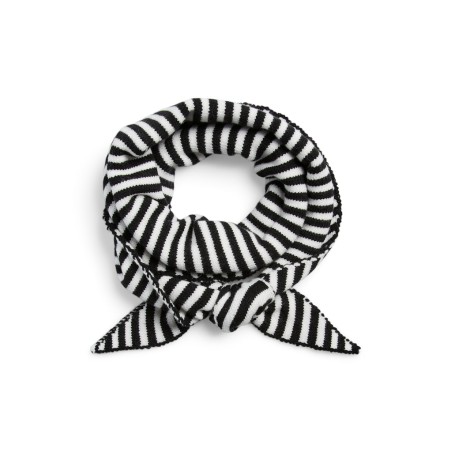 PIECES Komma triangle tørklæde - Black / Stripes Bright White