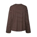 PIECES Sadie langærmet bluse - Hot Fudge / Cloud Dancer