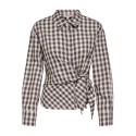 ONLY Nola langærmet ternet wrap skjorte - Malt Ball/ White/BLUE