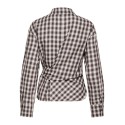 ONLY Nola langærmet ternet wrap skjorte - Malt Ball/ White/BLUE
