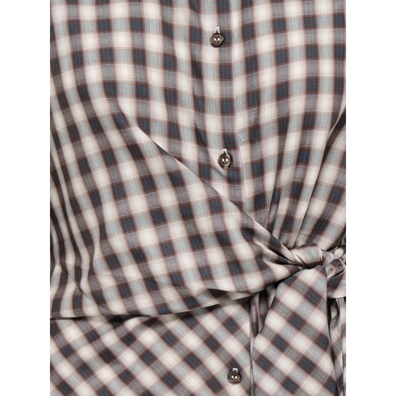 ONLY Nola langærmet ternet wrap skjorte - Malt Ball/ White/BLUE