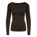 ONLY Lea langærmet boatneck top - Chocolate Torte