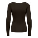 ONLY Lea langærmet boatneck top - Chocolate Torte