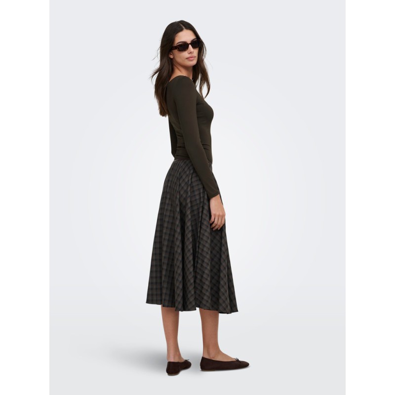 ONLY Lea langærmet boatneck top - Chocolate Torte