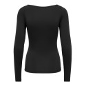 ONLY Lea langærmet boatneck top - Sort