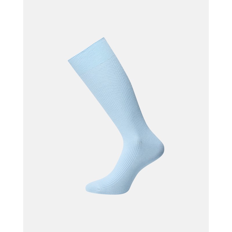 JBS Bomulds rib strømper - Light Blue