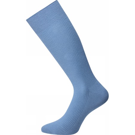 JBS Bomulds rib strømper - Medium Blue