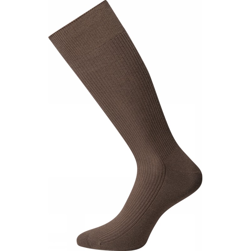 JBS Bomulds rib strømper - Brown