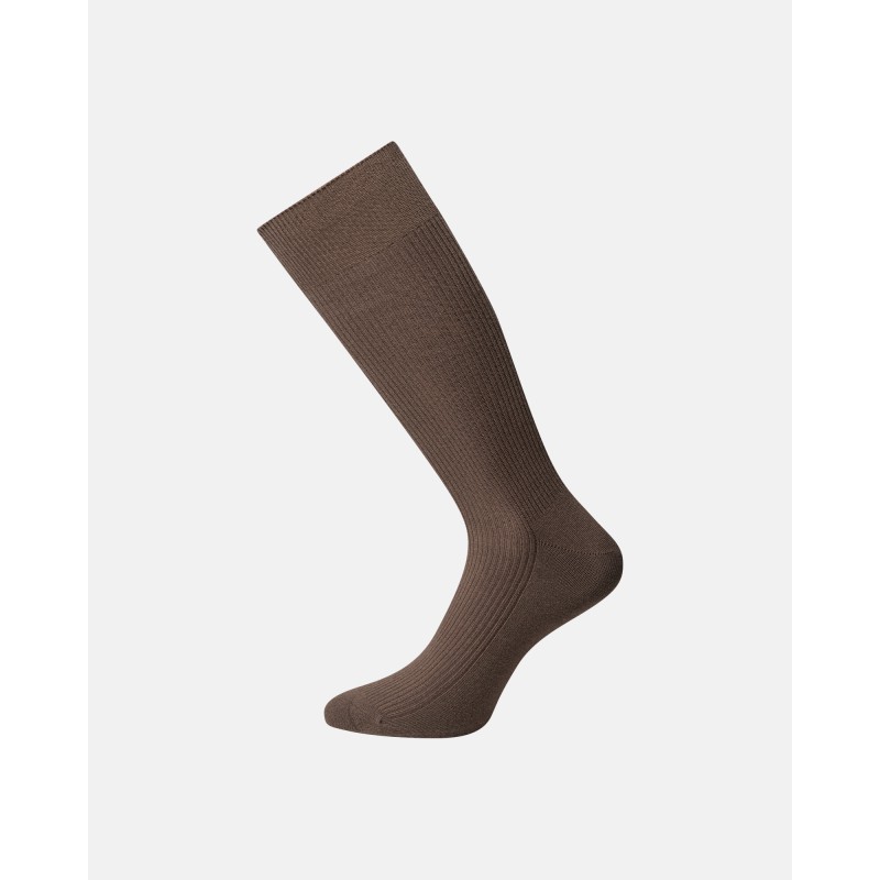 JBS Bomulds rib strømper - Brown
